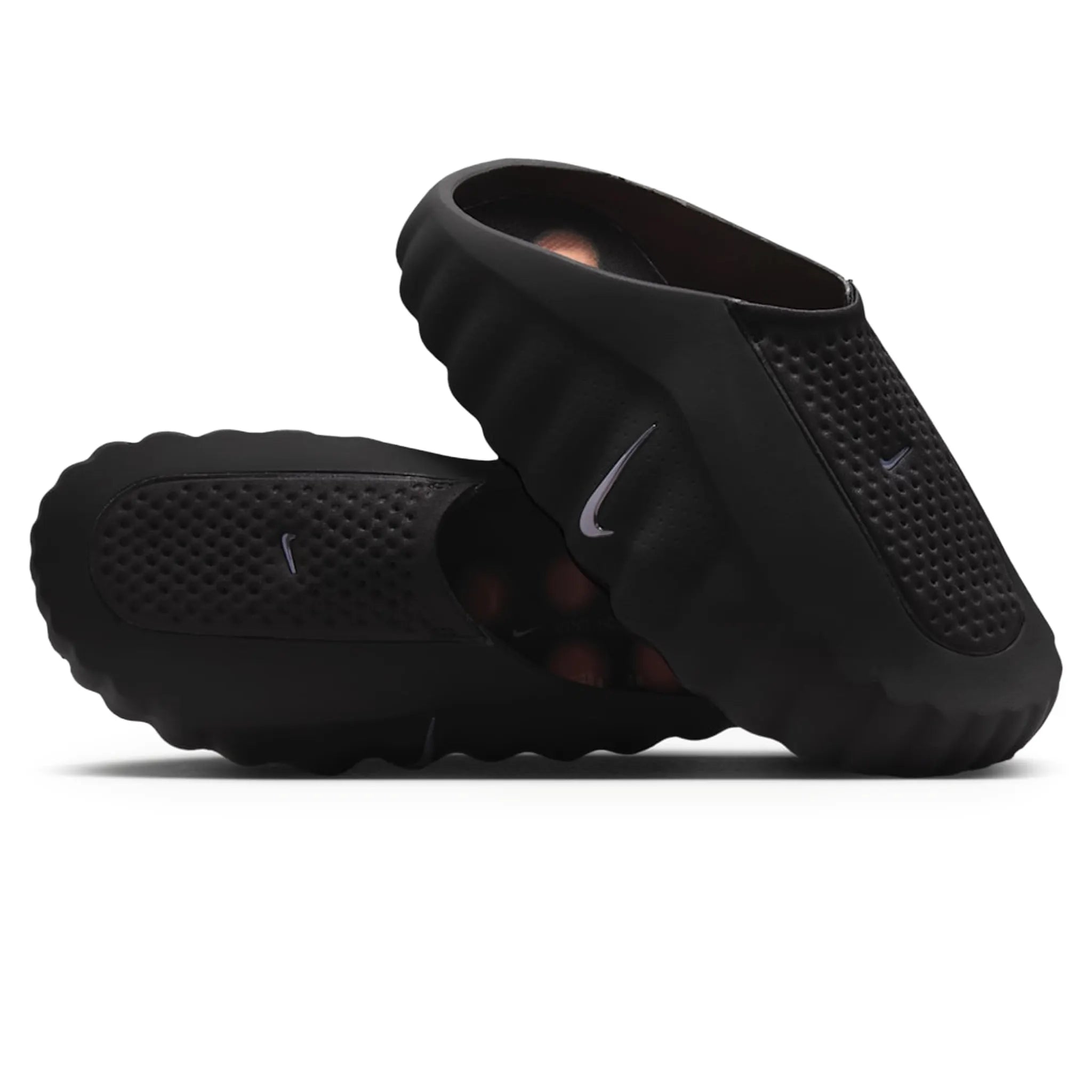 Upper View of Nike Mind 001 Pregame Black Chrome Mules (W) HQ4309-001